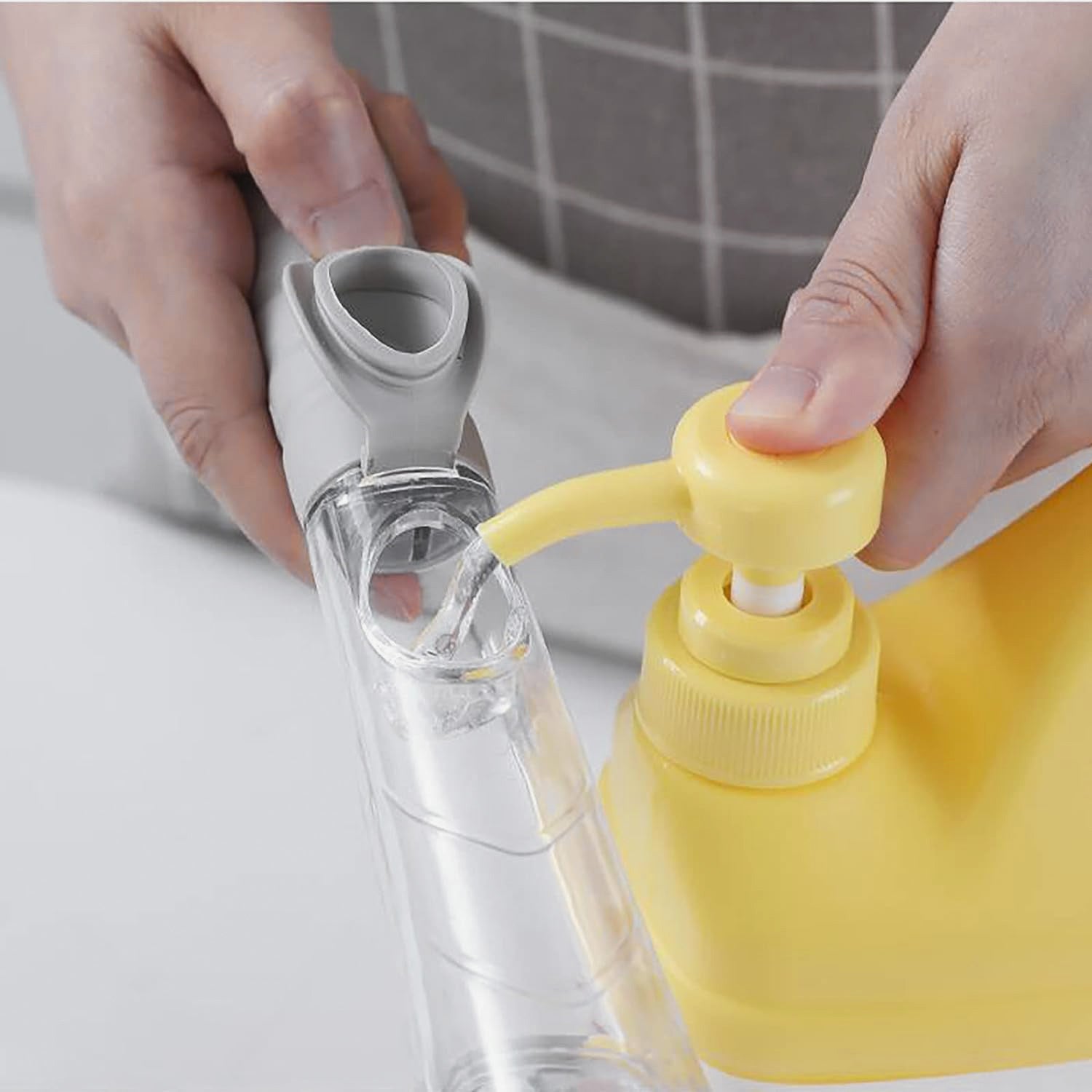 1271B Dish Scrubber with Soap Dispenser, Soap Dispensing Dish Brush Set, Dishwashing Brushes Kitchen Scrub Dish Wand for Dishes Sink Pot Pan Cleaning and Washing,1 Handle,3Refill Replacement Head 1271B Dish Scrubber with Soap Dispenser, Soap Dispensing Dish Brush Set, Dishwashing Brushes Kitchen Scrub Dish Wand for Dishes Sink Pot Pan Cleaning and Washing,1 Handle,3Refill Replacement Head